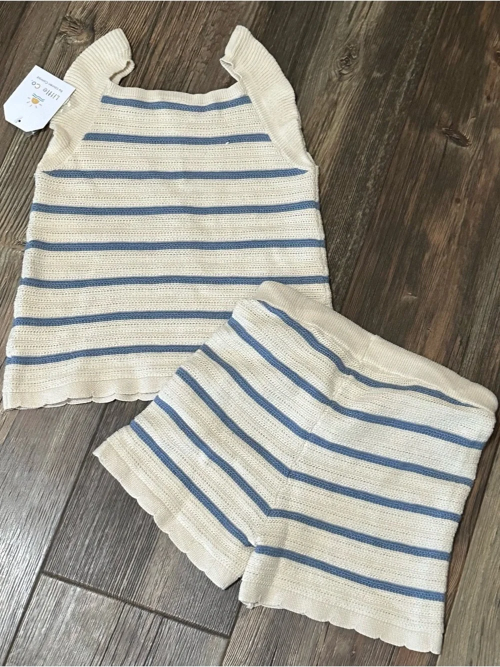 Little Co. Lauren Conrad 2-piece knit summer outfit toddler girls 5T NEW organic